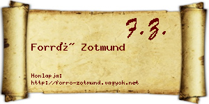 Forró Zotmund névjegykártya